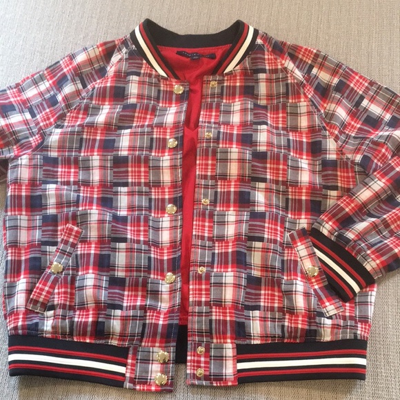 Vintage Tommy Hilfiger Patchwork Bomber Jacket L - Picture 5 of 16